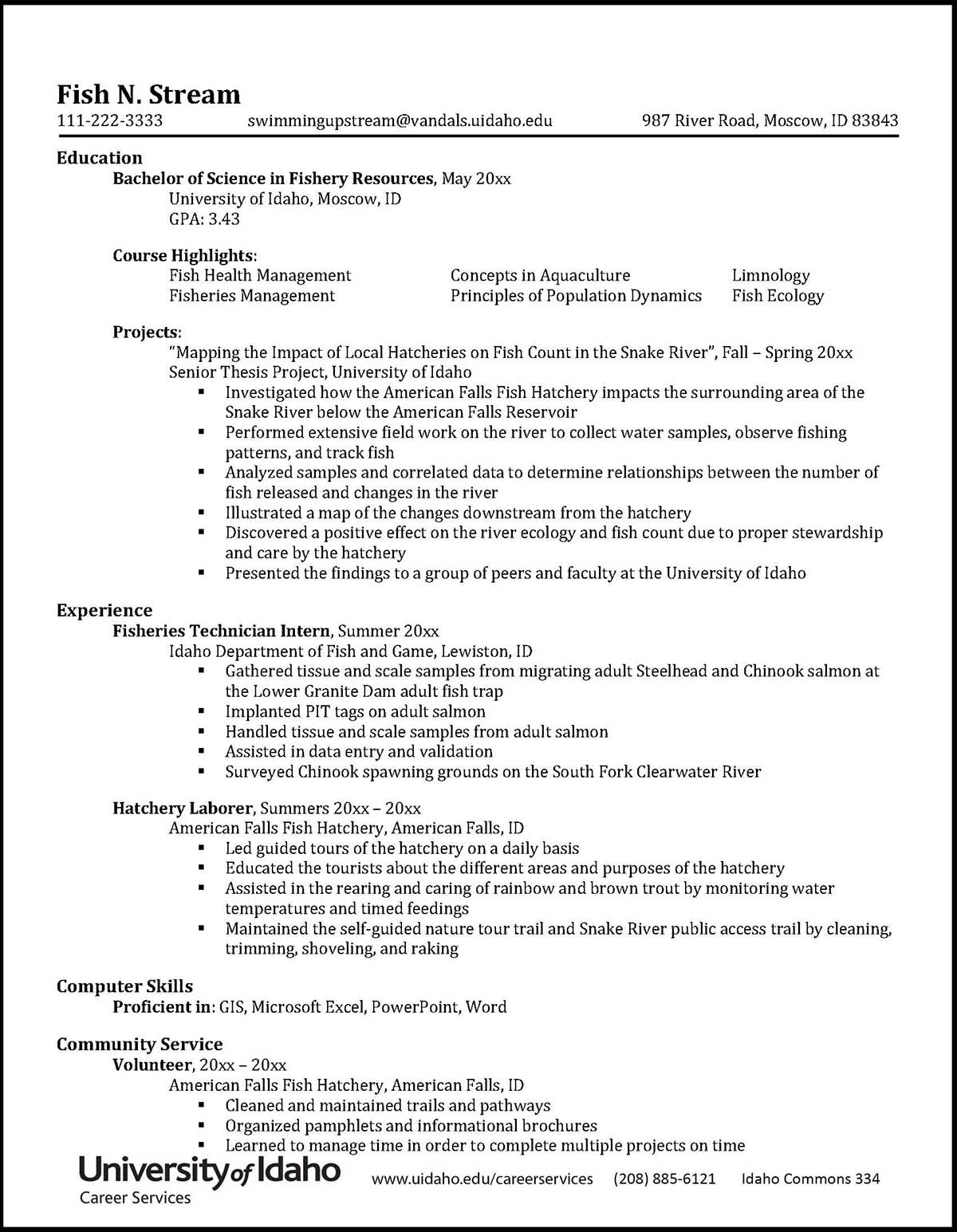 Cover Letters - Career Services - University of Idaho