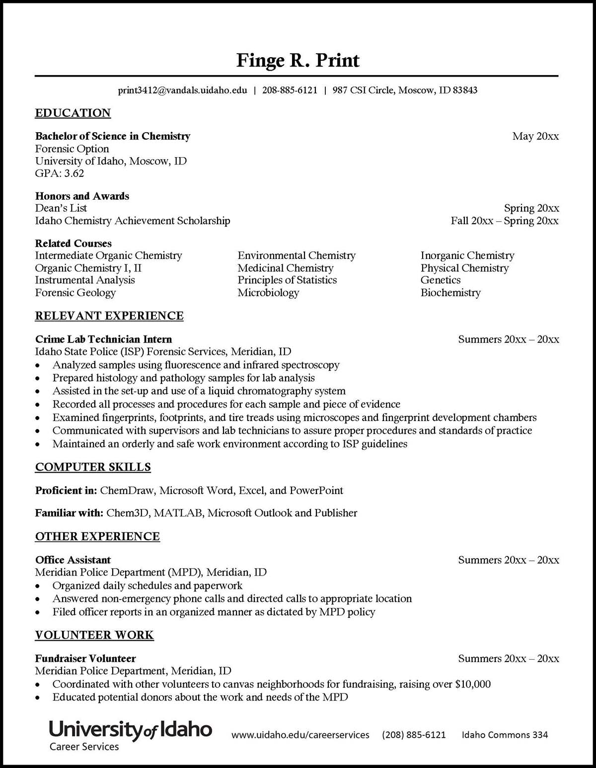 Cover Letters - Career Services - University of Idaho