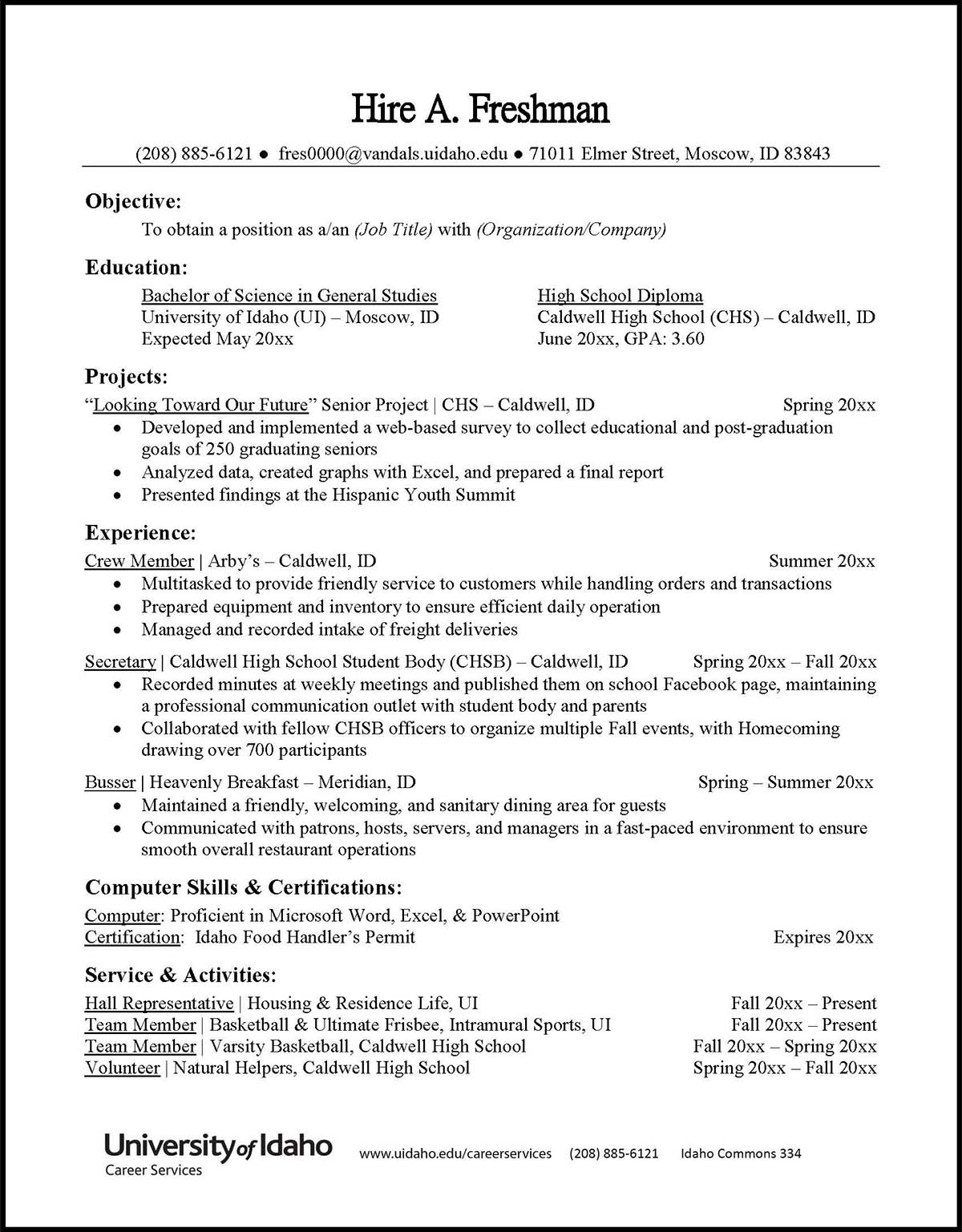 Resumes and CVs – Center for Student Experience and Talent