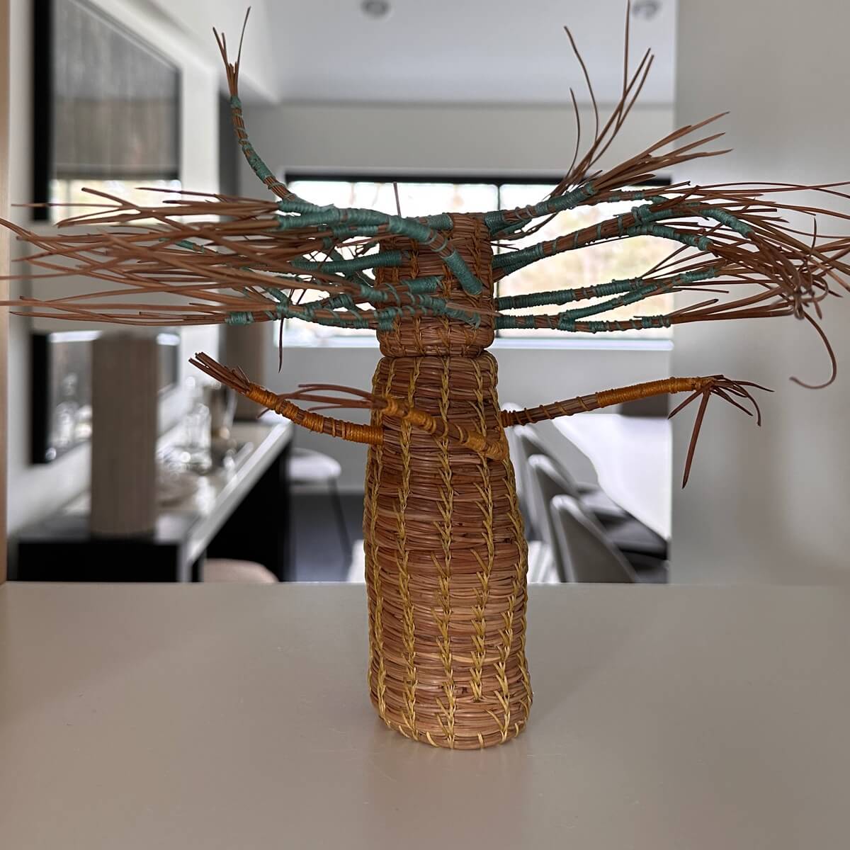 Student sculpture titled “Twisting Tree” 