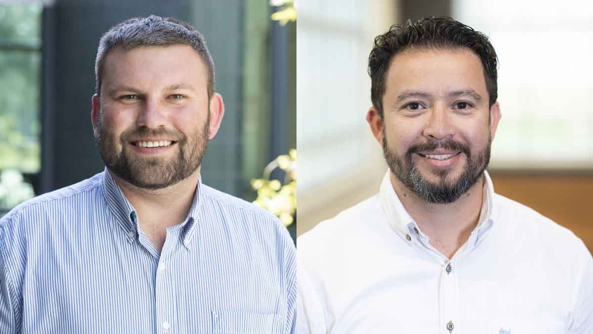 Portraits of two men.