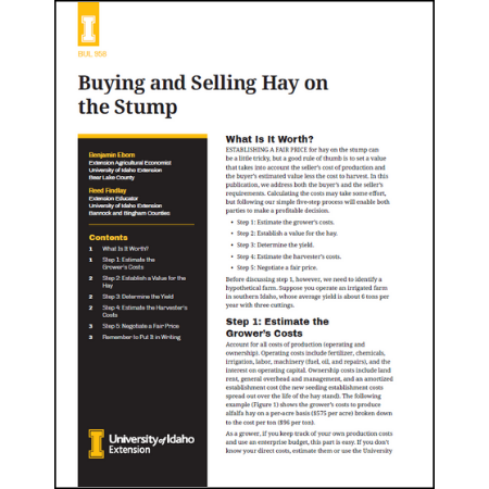 Buying and Selling Hay on the Stump