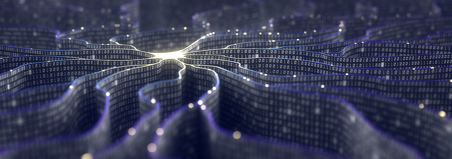 A maze of wires connected at a glowing point in the center.